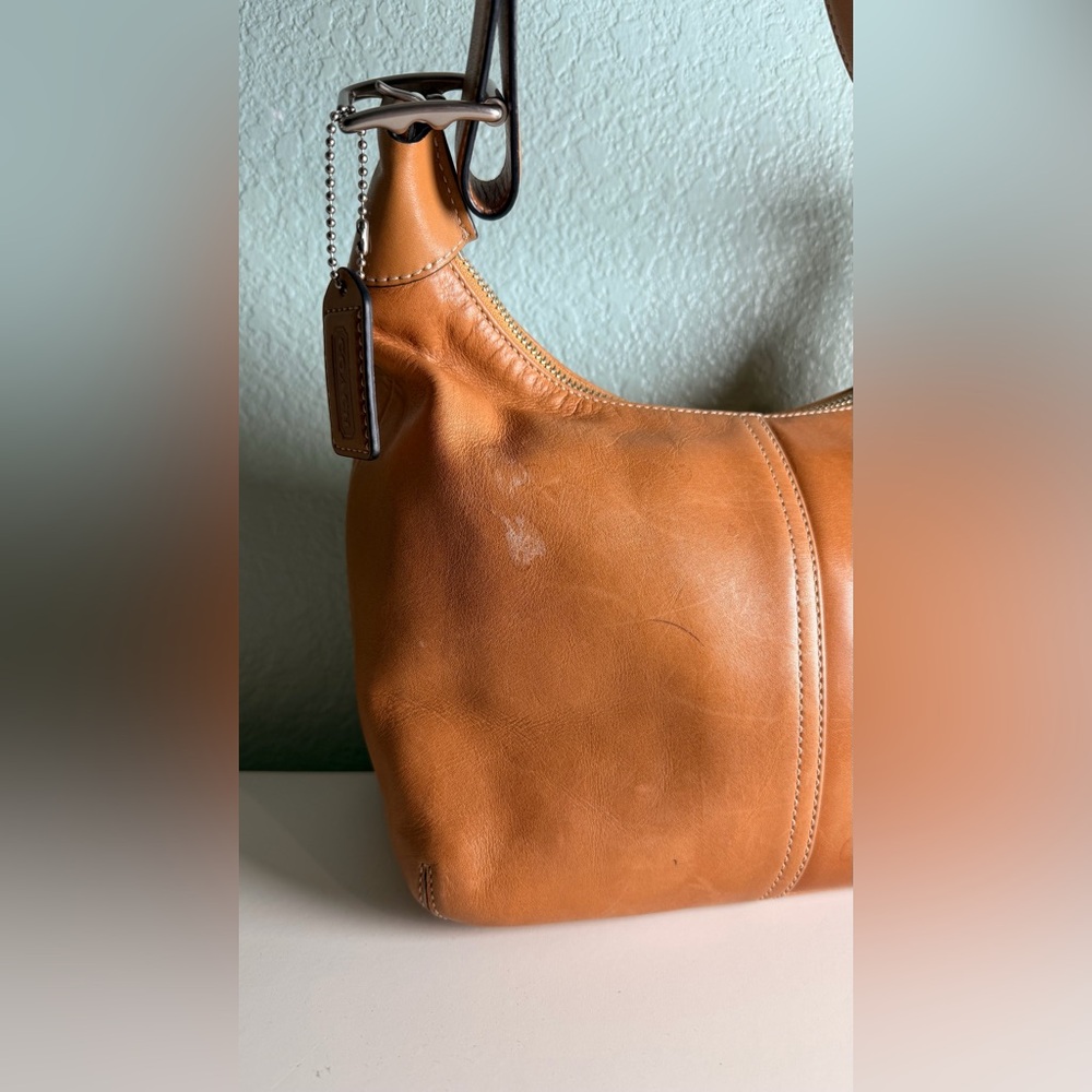 Coach Vintage Hobo Legacy Tan Leather Crossbody Handbag 9566 Shoulder Bag Y2K - Picture 3 of 12